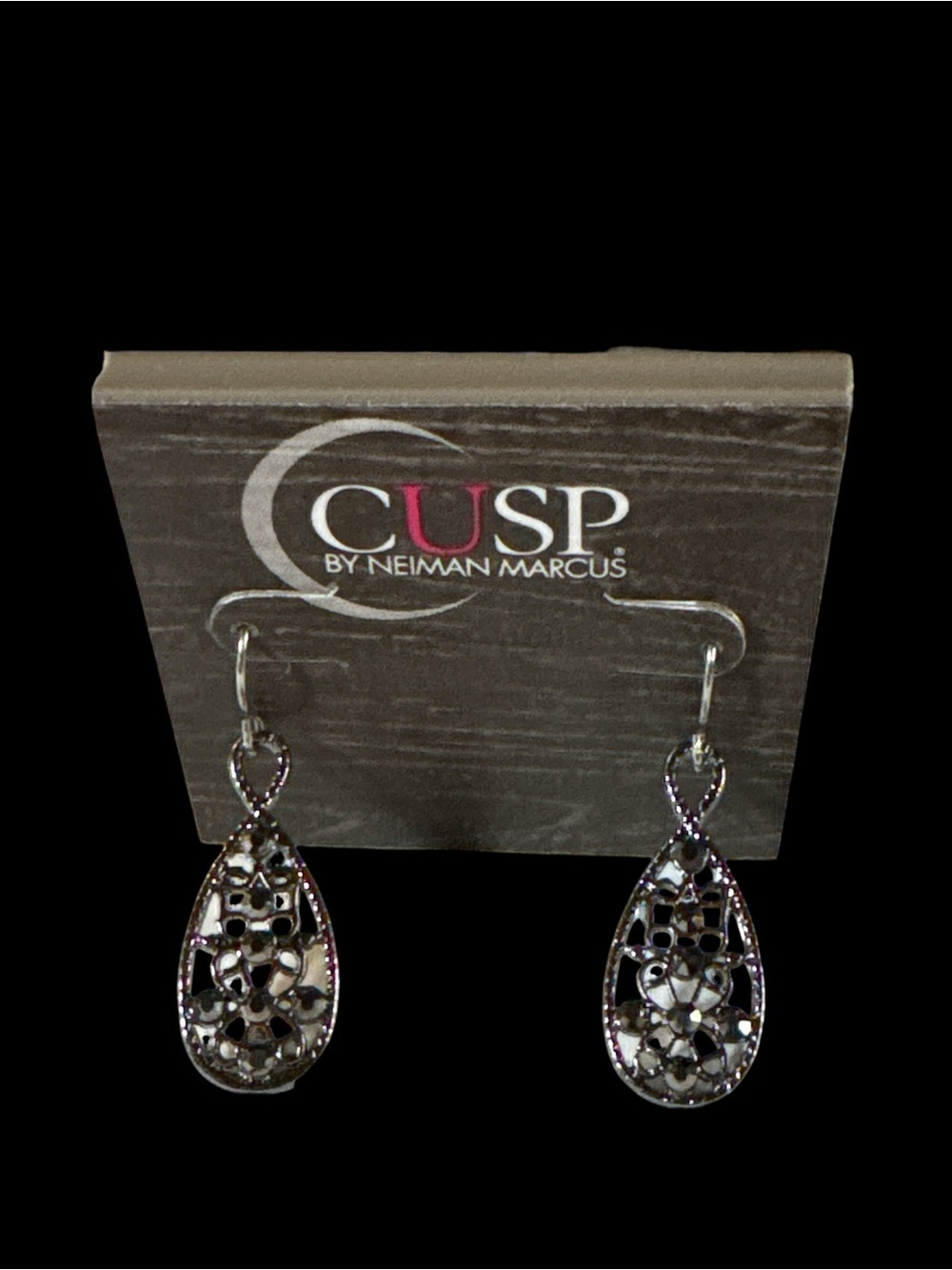 Neiman Marcus Silver Filigree Teardrop Dangle Earrings